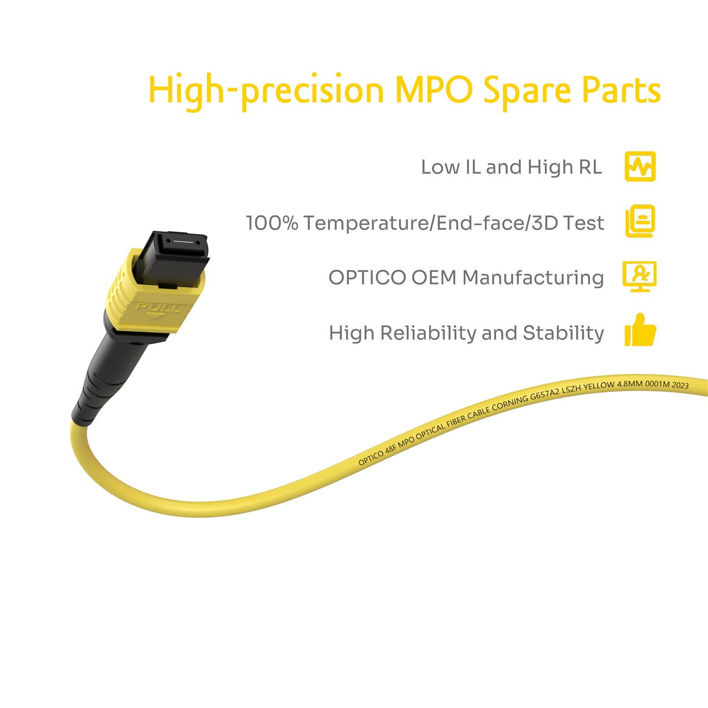 48F 4x12F MTP MPO-4x12F MTP MPO Fiber Patch Cord OS2 UPC