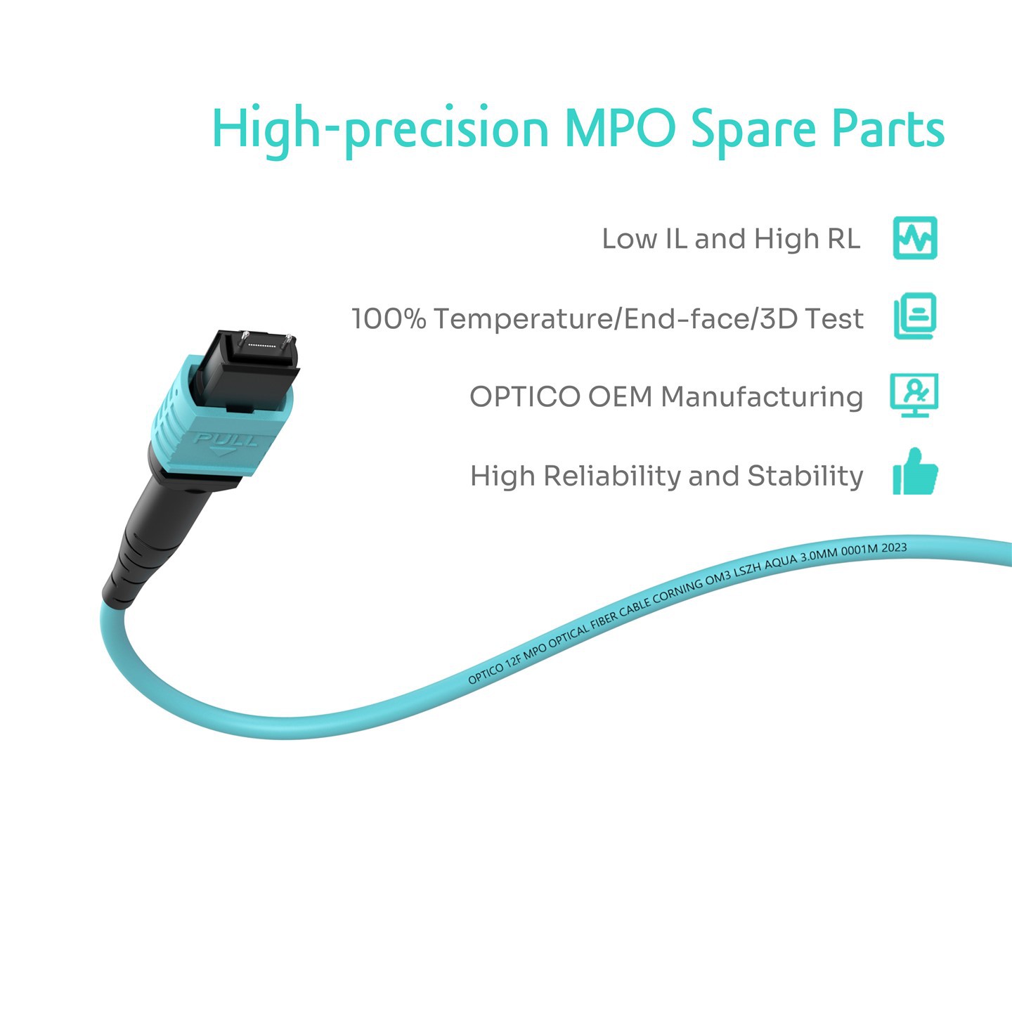 OM3 MTP MPO To LC 12 Fibers Breakout Cable